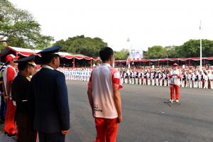 Kirab Obor Asian Games 2018 Meriahkan Upacara Penurunan Sang Merah Putih di Istana Merdeka