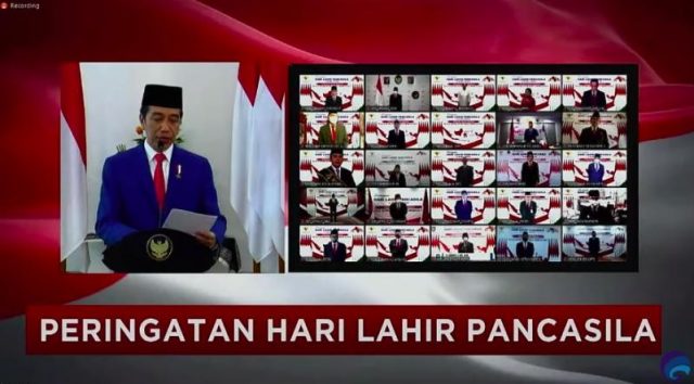 Menkominfo Ikuti Upacara Bendera Virtual Peringatan Hari Lahir Pancasila halo indonsia