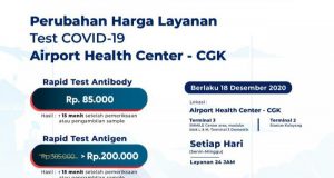 Airport Health Center di Bandara PT Angkasa Pura II Berlakukan Tarif Baru Tes COVID-19 Mulai 18 Desember 2020