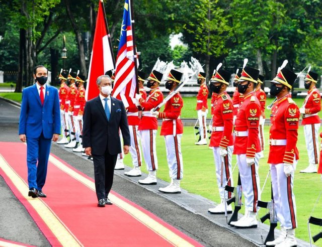 Presiden Jokowi Sambut Kunjungan Resmi PM Malaysia Muhyiddin Yassin di Istana Merdeka