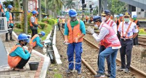 Menhub Tinjau Program Padat Karya Sektor Perkeretaapian di Jawa Barat