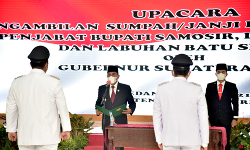 Lantik Pj Bupati Samosir, Labuhanbatu dan Labusel, Stabilitas Keamanan Daerah Jadi Perhatian Gubernur Edy Rahmayadi