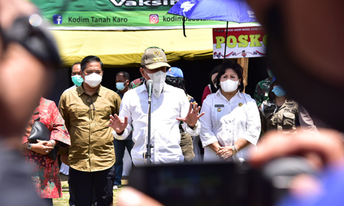 Minta Masyarakat Wajib Pakai Masker, Edy Rahmayadi: Tanah Karo Jangan Sampai Banyak Terpapar Covid-19