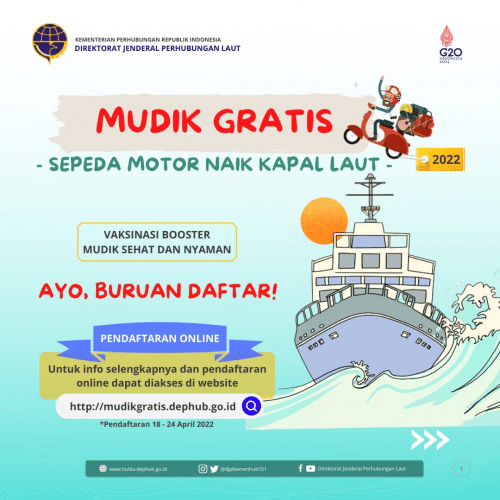 Kemenhub Buka Mudik Gratis Sepeda Motor Dengan Kapal Laut, Simak Jadwal Dan Persyaratannya