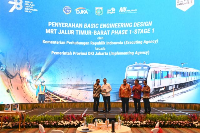 Kemenhub Serahkan Dokumen Basic Engineering Design kepada Pemprov DKI Jakarta Pastikan Dimulainya Pembangunan MRT Jalur Timur-Barat