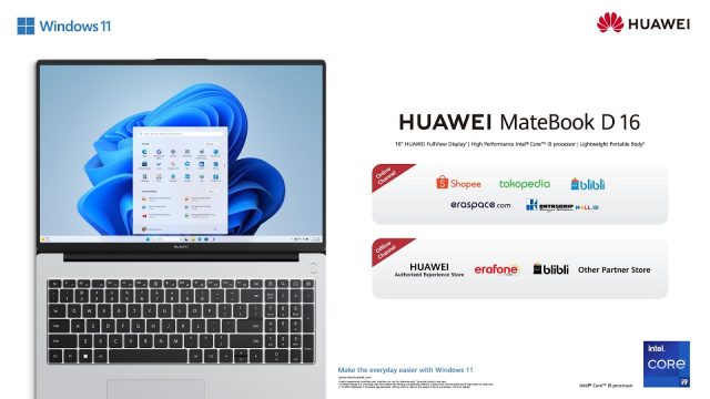 Jadi Laptop yang Layak Dimiliki! HUAWEI MateBook D 16 Hadir dengan Layar Besar 16 Inch, Bobot Ringan, dan Prosesor Intel® Core™ i9