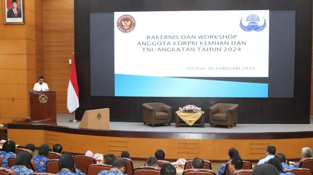 Wamenhan RI M. Herindra Membuka Rakernis dan Workshop Anggota KORPRI Kemhan dan TNI/Angkatan Tahun 2024