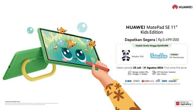 Huawei Luncurkan HUAWEI MatePad SE 11 Kids Edition, Solusi Orang Tua Untuk Tablet Aman & Edukatif Buat Anak.