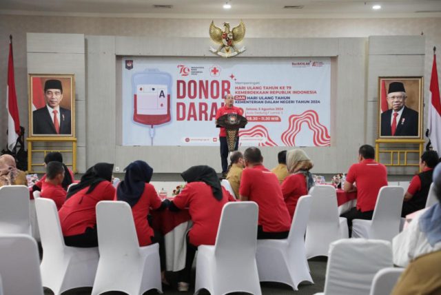 Kemendagri Gelar Donor Darah Peringati HUT Ke-79 Republik Indonesia dan Kemendagri