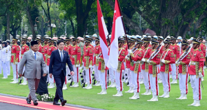 Presiden Prabowo Subianto Sambut Kunjungan Resmi PM Singapura di Istana Merdeka Jakarta